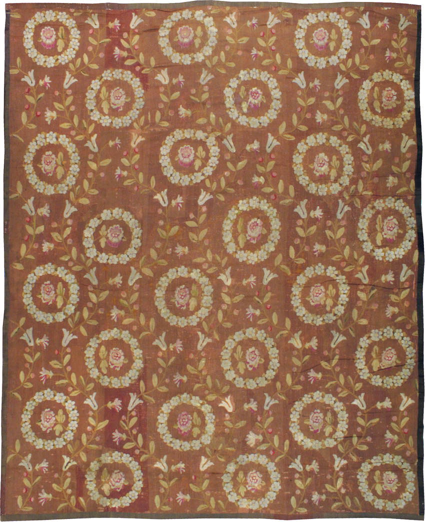 Antique French Aubusson Carpet, No.10022 - Staging