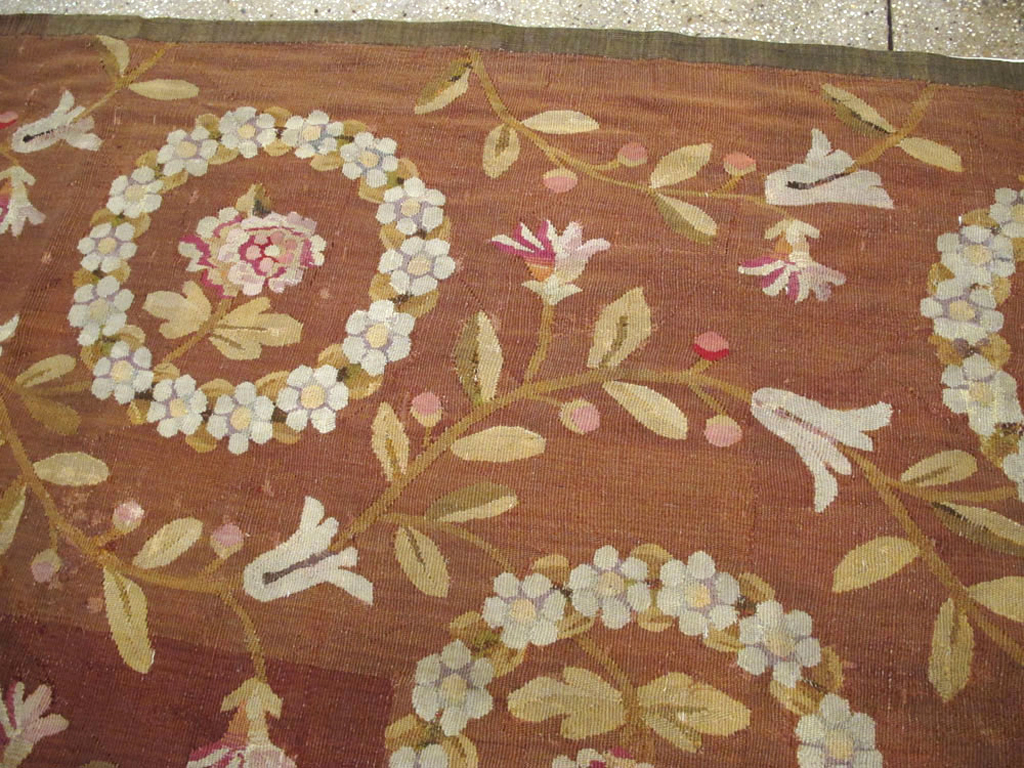 Antique French Aubusson Carpet, No.10022 - Staging