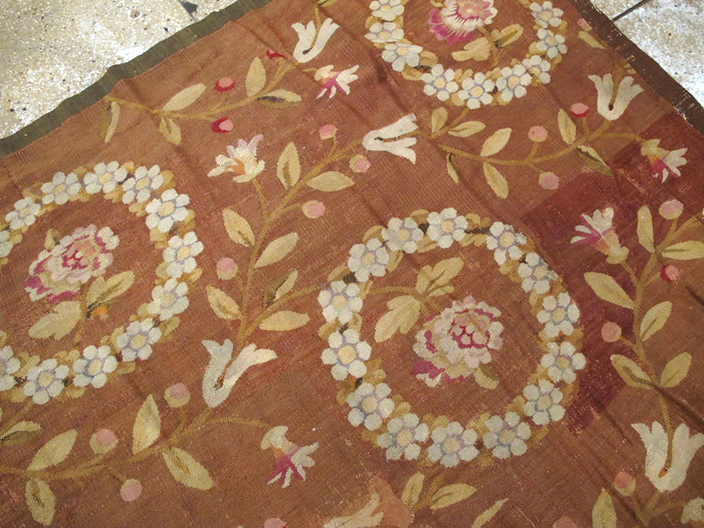 Antique French Aubusson Carpet, No.10022 - Staging
