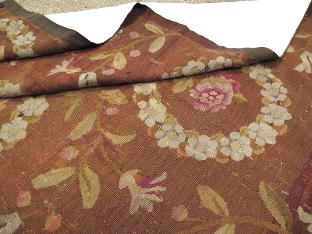 Antique French Aubusson Carpet, No.10022 - Staging