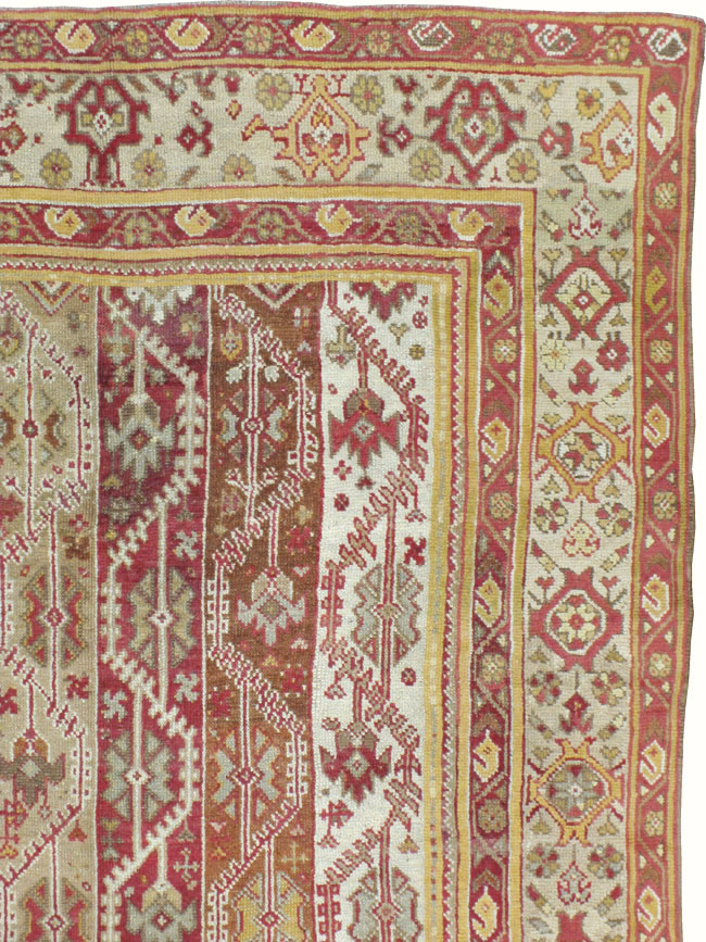 Antique Turkish Oushak Carpet, No.10142 - Staging