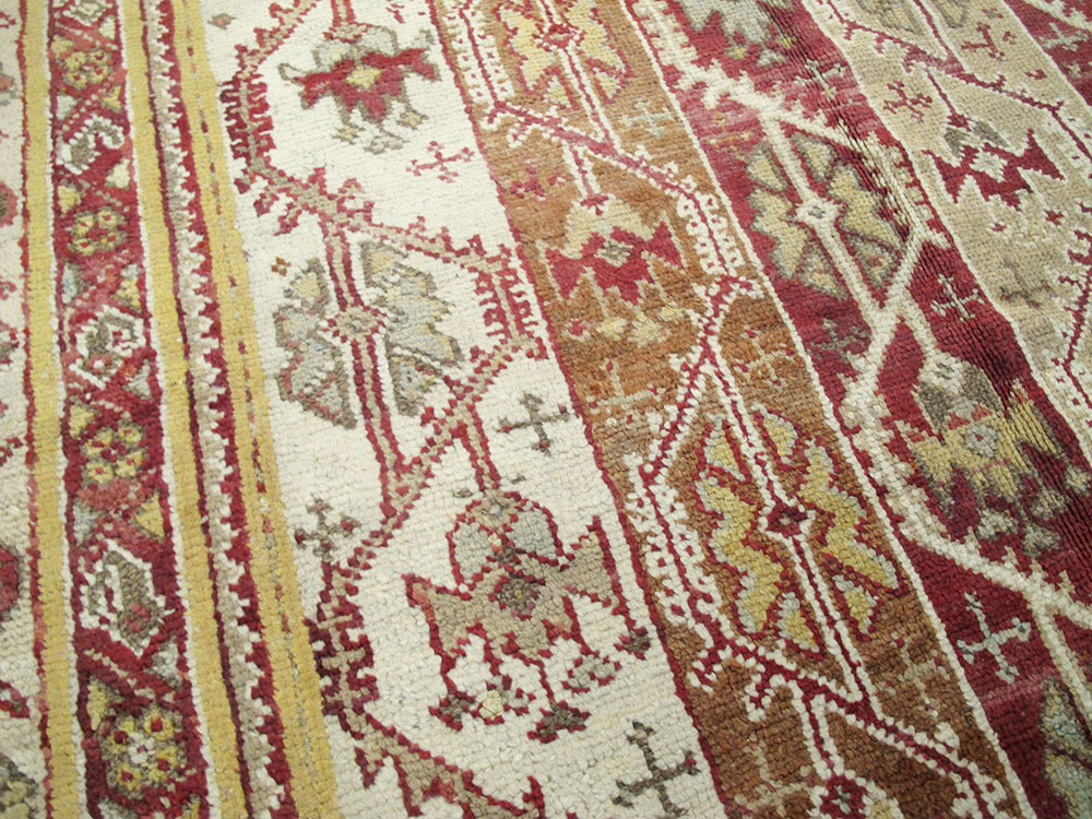 Antique Turkish Oushak Carpet, No.10142 - Staging