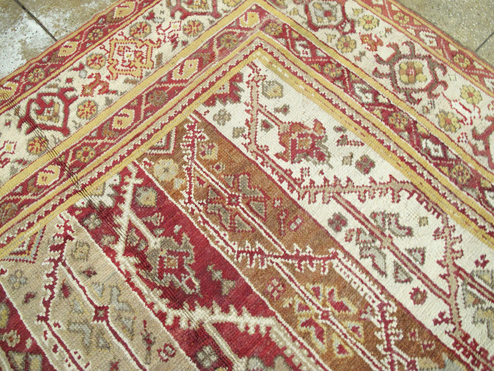 Antique Turkish Oushak Carpet, No.10142 - Staging