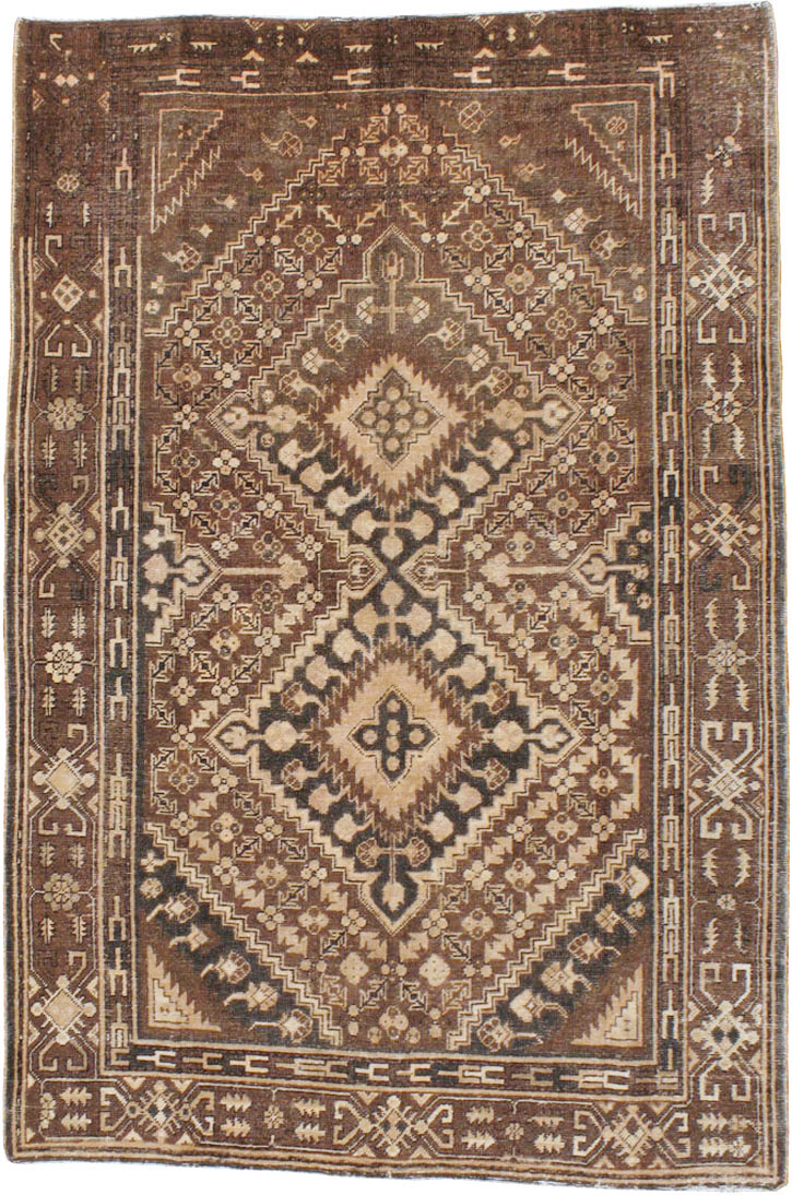 Antique East Turkestan Khotan Accent Rug, No.10242 - Staging