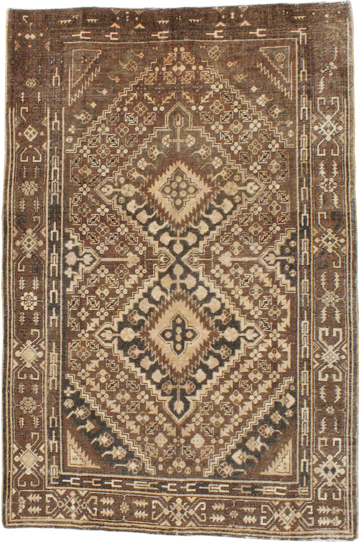 Antique East Turkestan Khotan Accent Rug, No.10242 - Staging