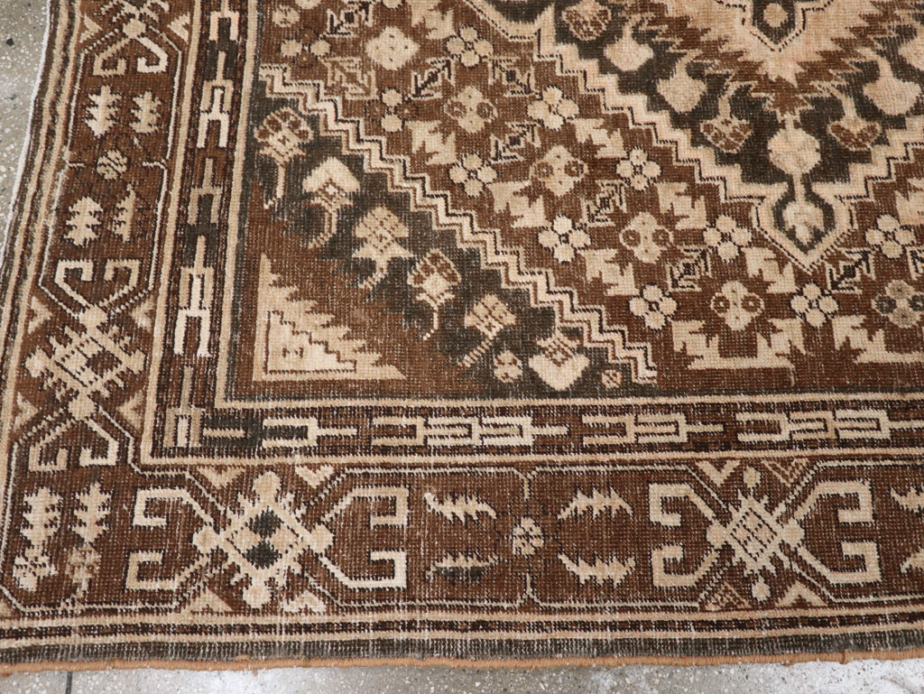Antique East Turkestan Khotan Accent Rug, No.10242 - Staging