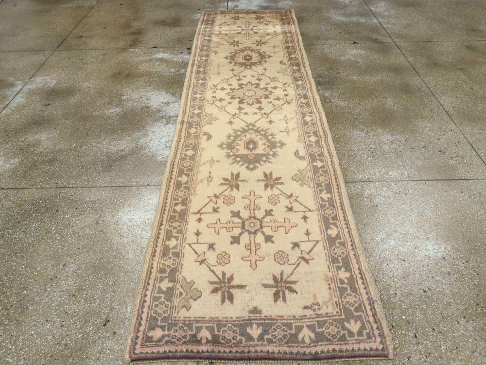Antique Turkish Oushak Runner, No.10263 - Staging