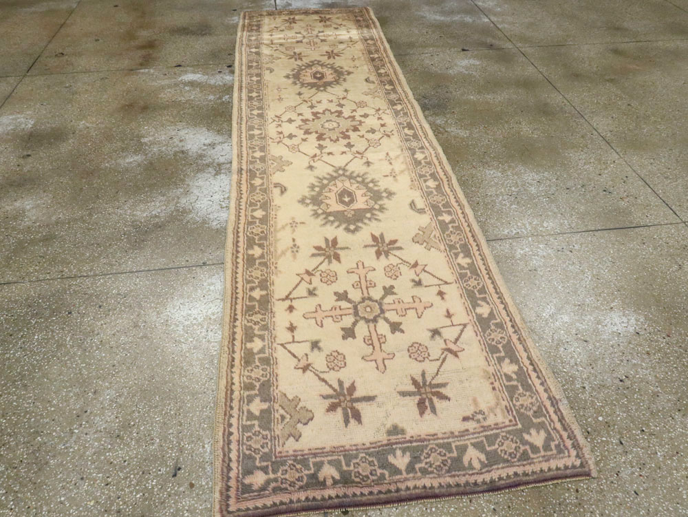 Antique Turkish Oushak Runner, No.10263 - Staging