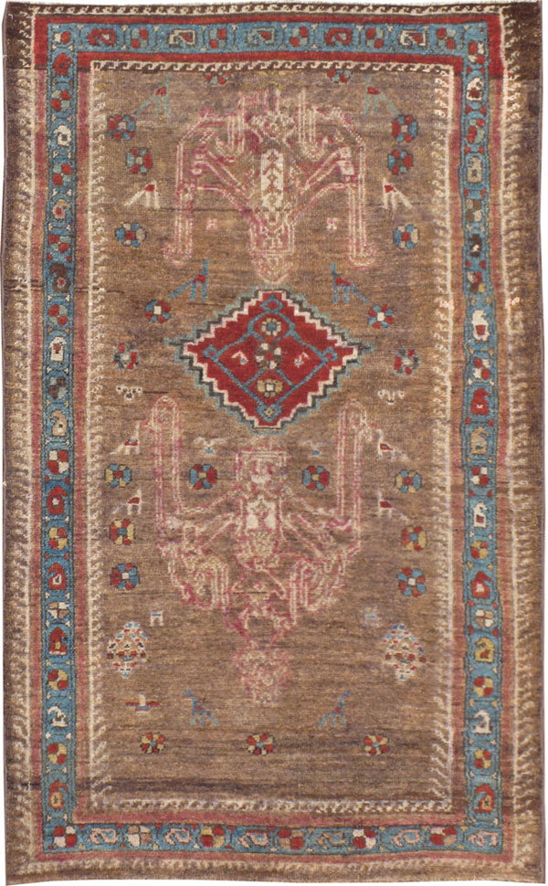 Antique Persian Kurdish Rug, No.10272 - Staging