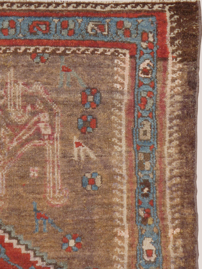 Antique Persian Kurdish Rug, No.10272 - Staging