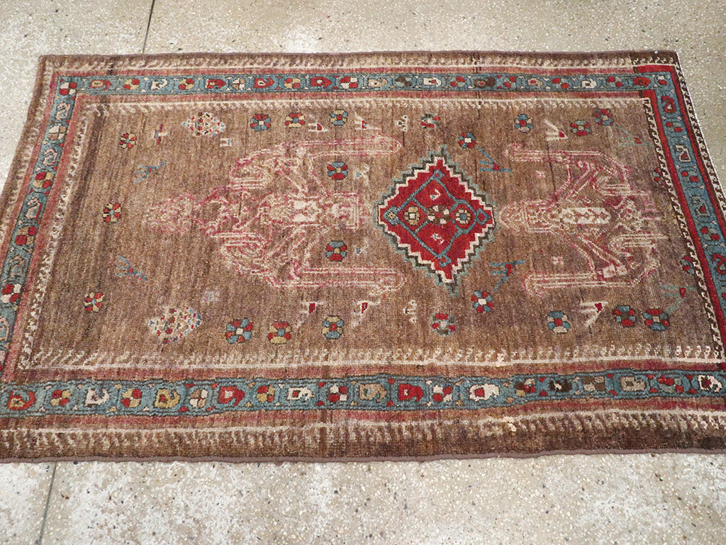 Antique Persian Kurdish Rug, No.10272 - Staging