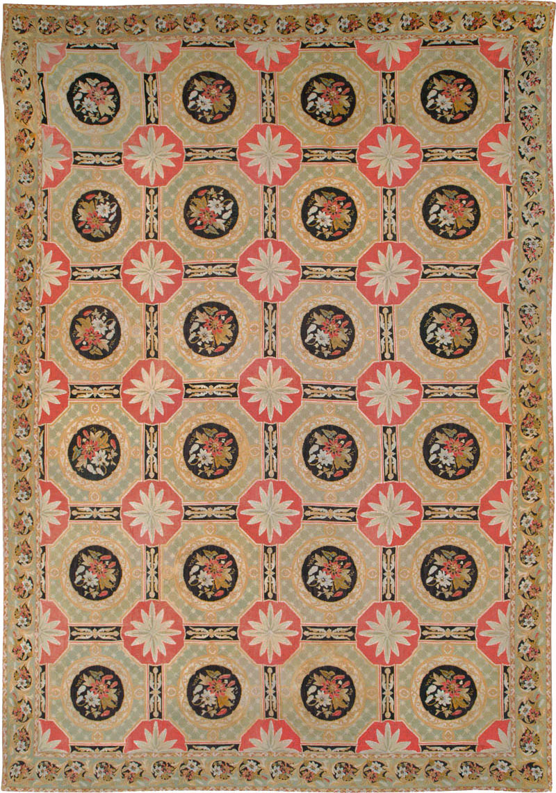 Antique English Needlepoint Carpet, No.10328 - Staging