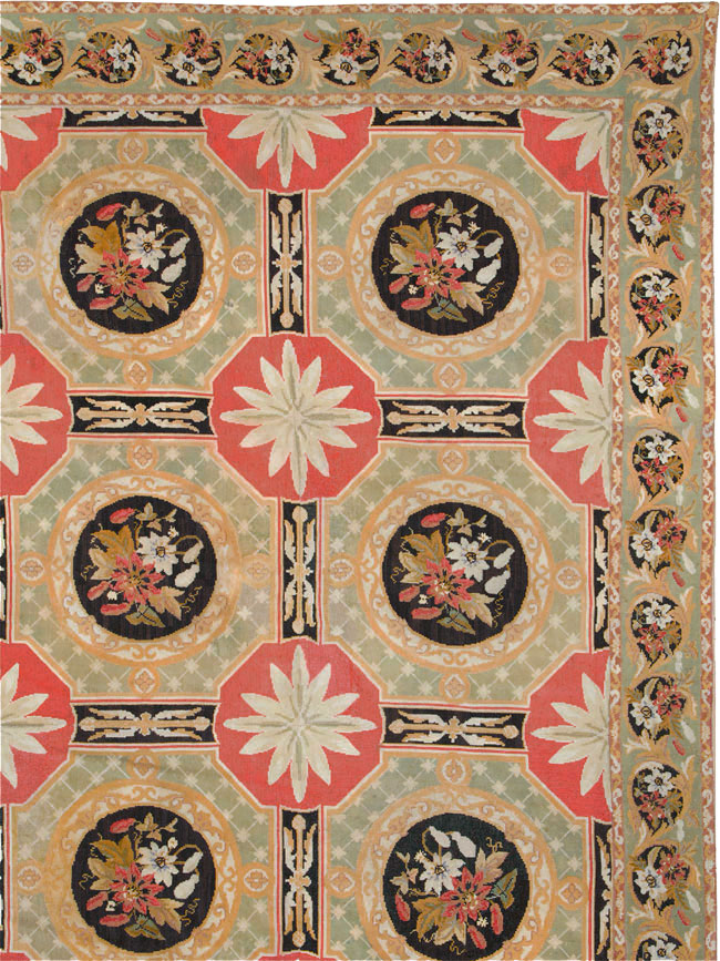 Antique English Needlepoint Carpet, No.10328 - Staging