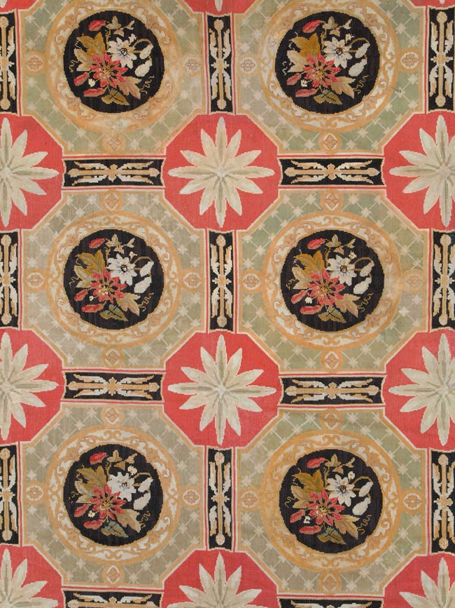 Antique English Needlepoint Carpet, No.10328 - Staging