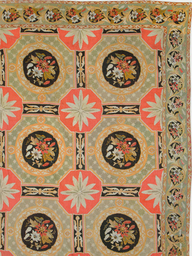 Antique English Needlepoint Carpet, No.10328 - Staging