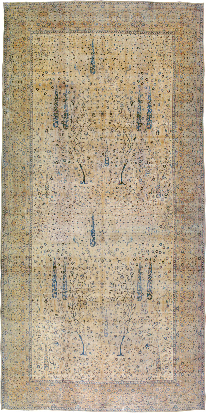 Antique Persian Lavar Kerman Carpet, No.10404 - Staging