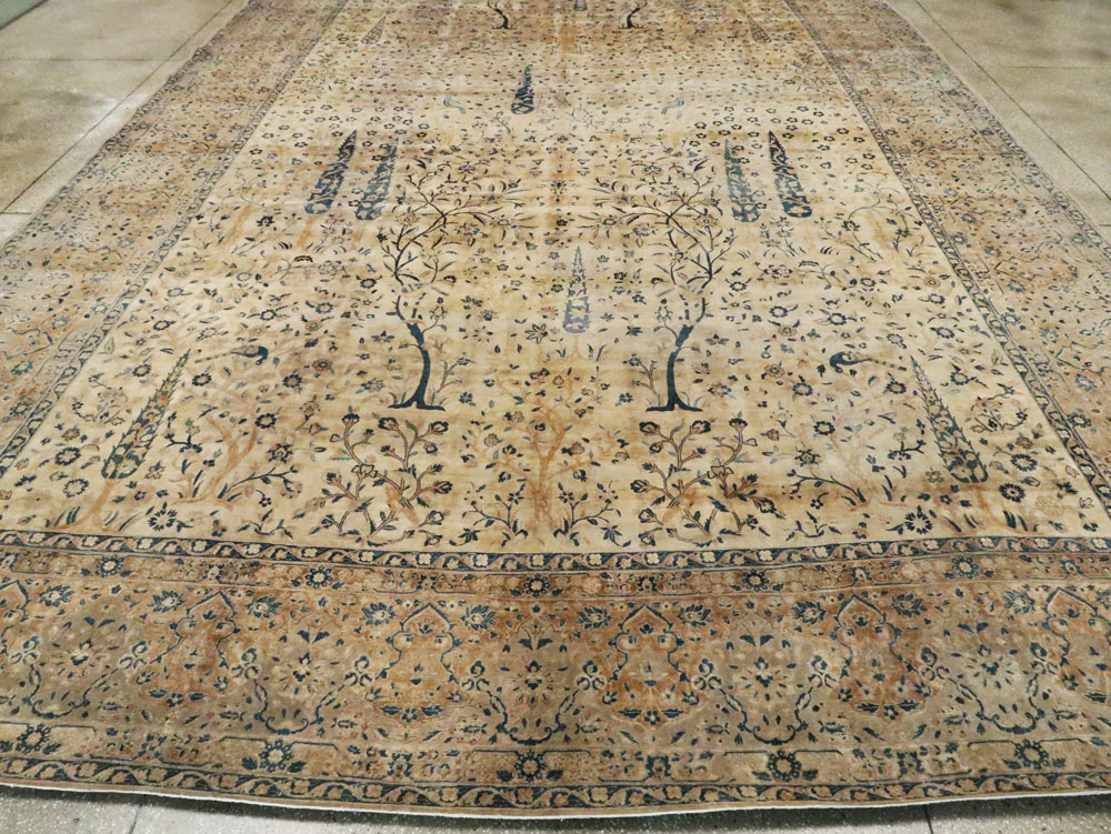 Antique Persian Lavar Kerman Carpet, No.10404 - Staging