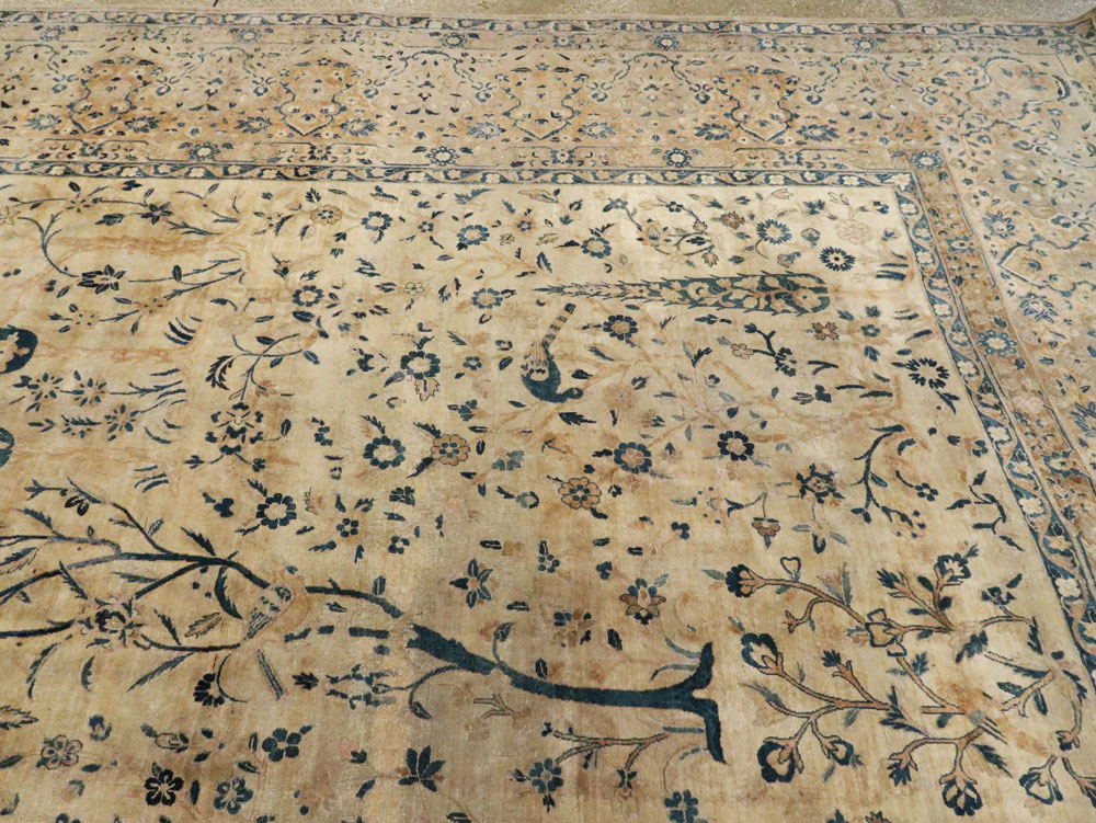 Antique Persian Lavar Kerman Carpet, No.10404 - Staging