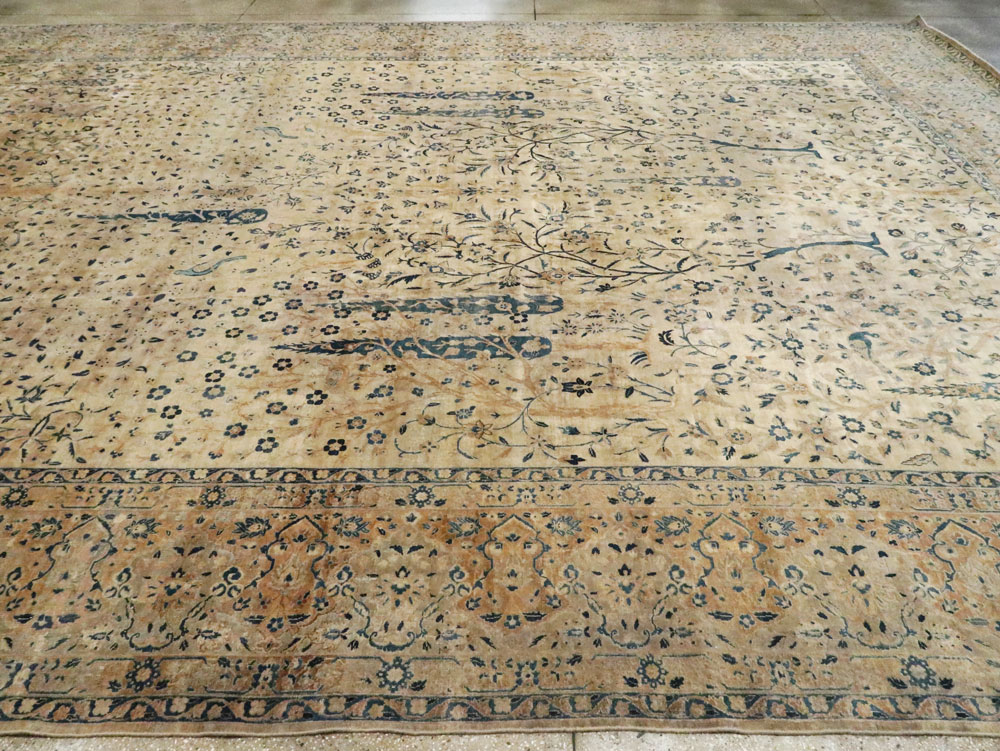 Antique Persian Lavar Kerman Carpet, No.10404 - Staging