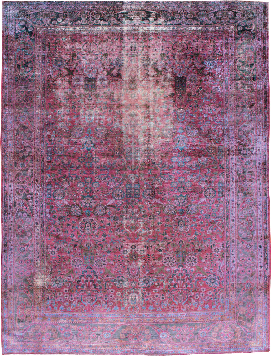 Antique Persian Overdyed Lilihan Carpet, No.10455 - Staging
