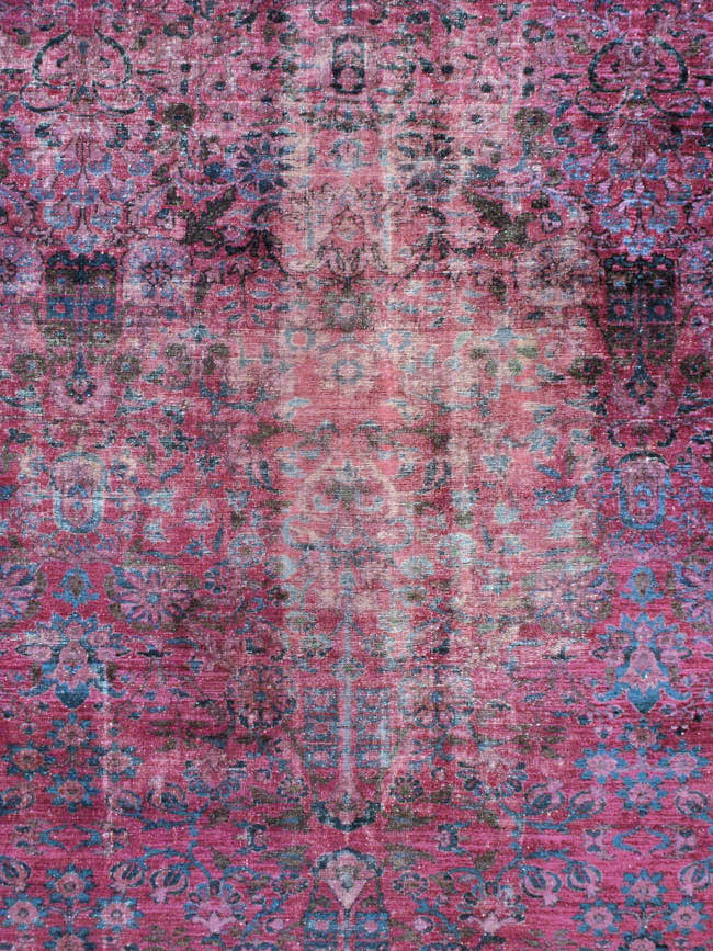 Antique Persian Overdyed Lilihan Carpet, No.10455 - Staging