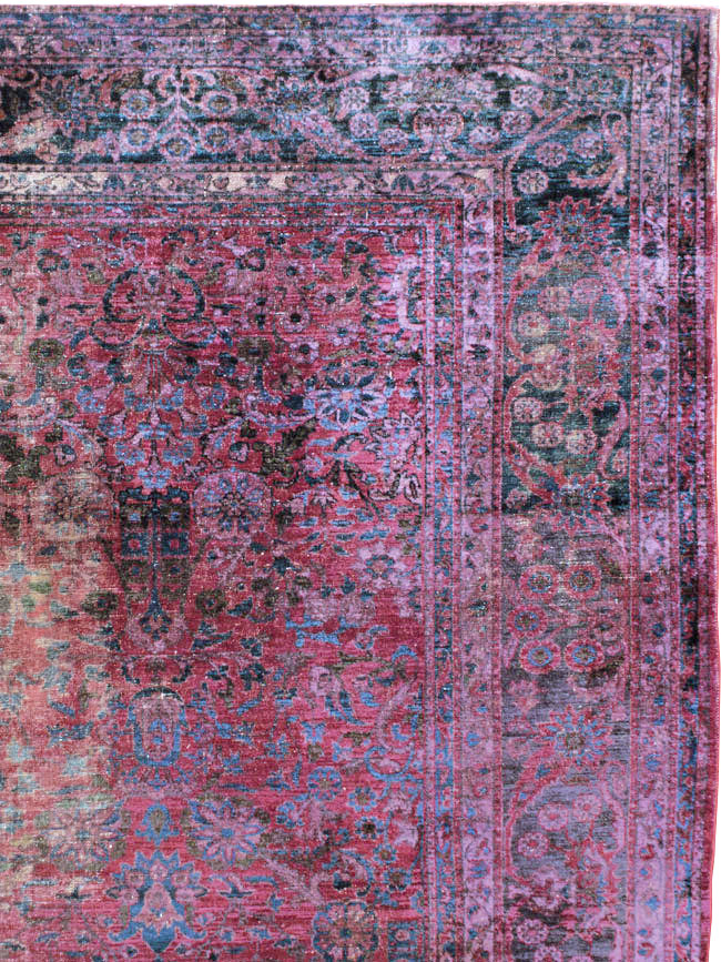 Antique Persian Overdyed Lilihan Carpet, No.10455 - Staging