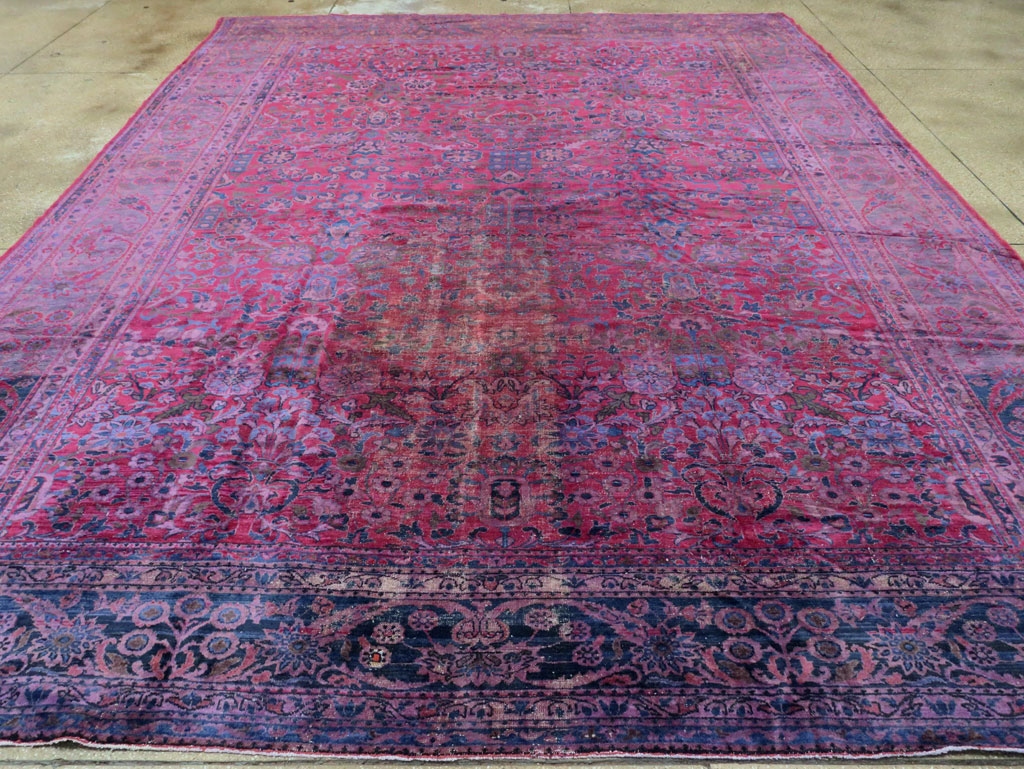 Antique Persian Overdyed Lilihan Carpet, No.10455 - Staging