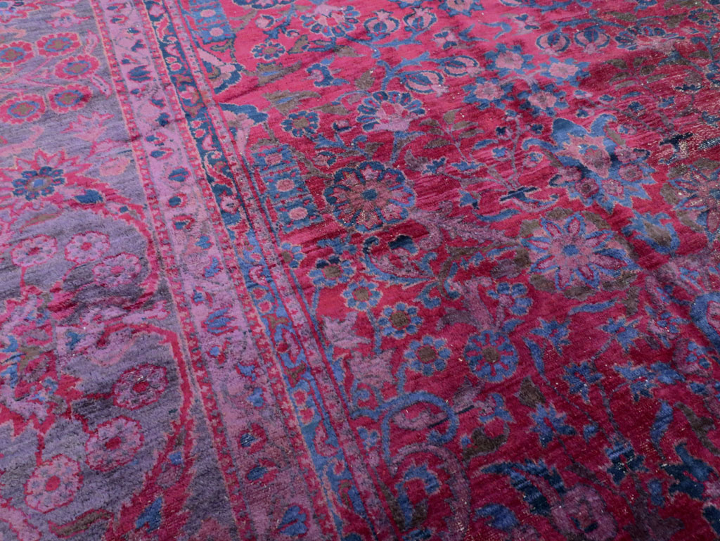 Antique Persian Overdyed Lilihan Carpet, No.10455 - Staging