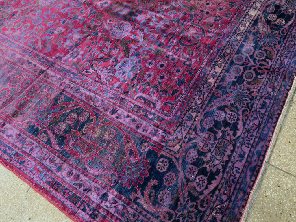 Antique Persian Overdyed Lilihan Carpet, No.10455 - Staging