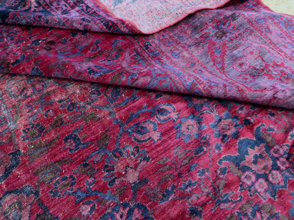 Antique Persian Overdyed Lilihan Carpet, No.10455 - Staging