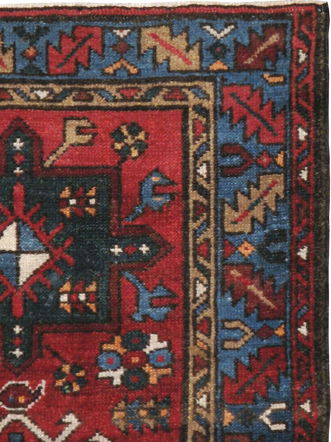 Antique Persian Karajeh Throw Rug, No.10516 - Staging