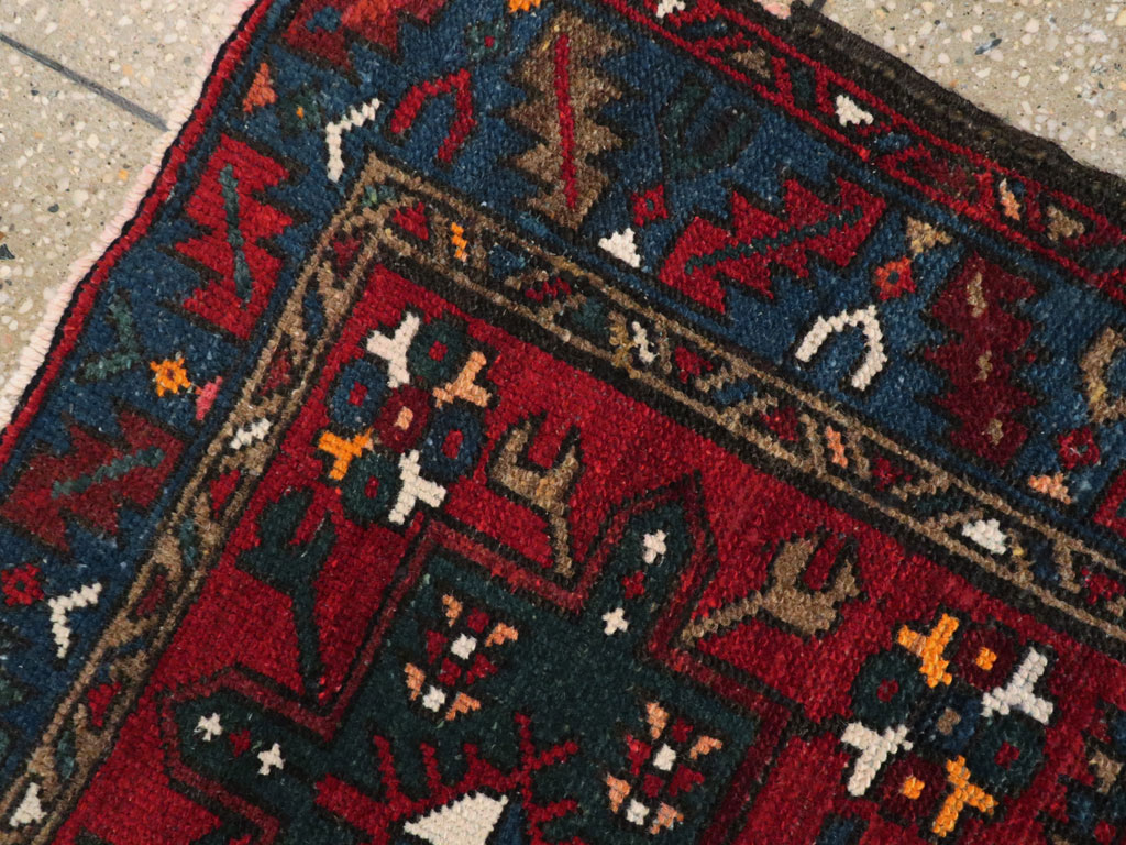 Antique Persian Karajeh Throw Rug, No.10516 - Staging