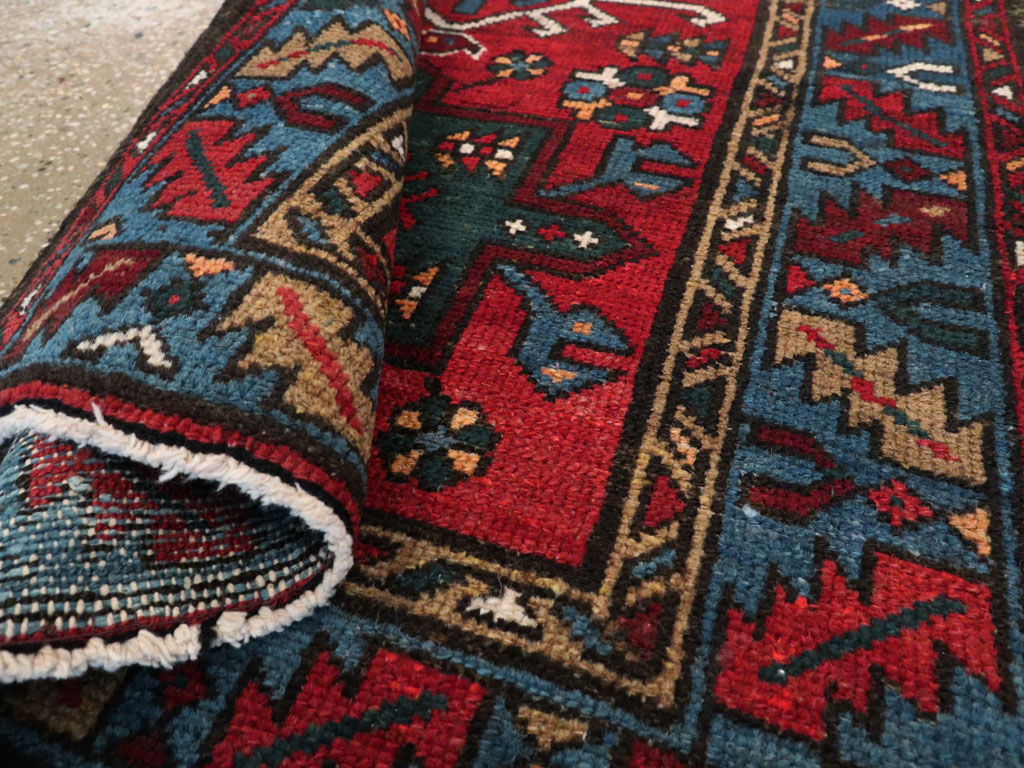 Antique Persian Karajeh Throw Rug, No.10516 - Staging