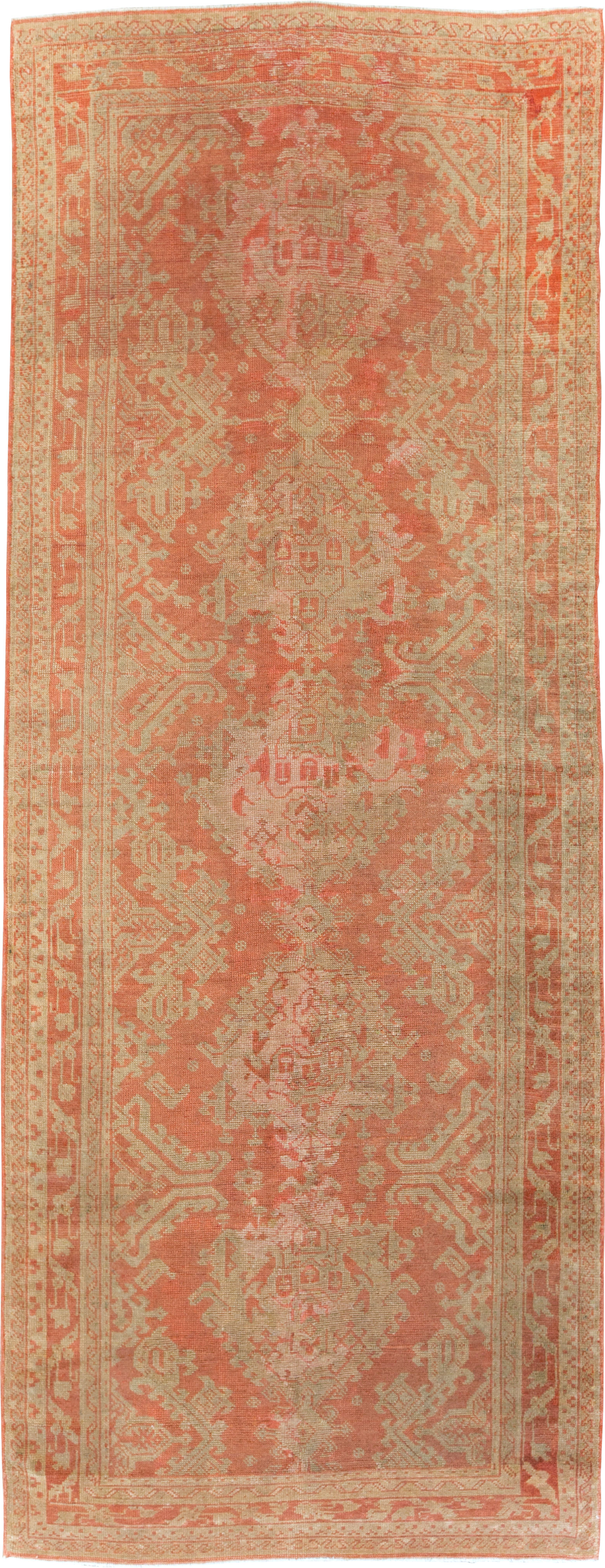 Vintage Turkish Oushak Wide Gallery Runner, No.10531 - Staging
