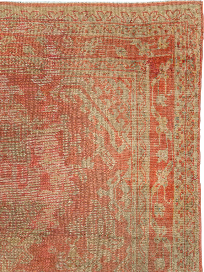 Vintage Turkish Oushak Wide Gallery Runner, No.10531 - Staging