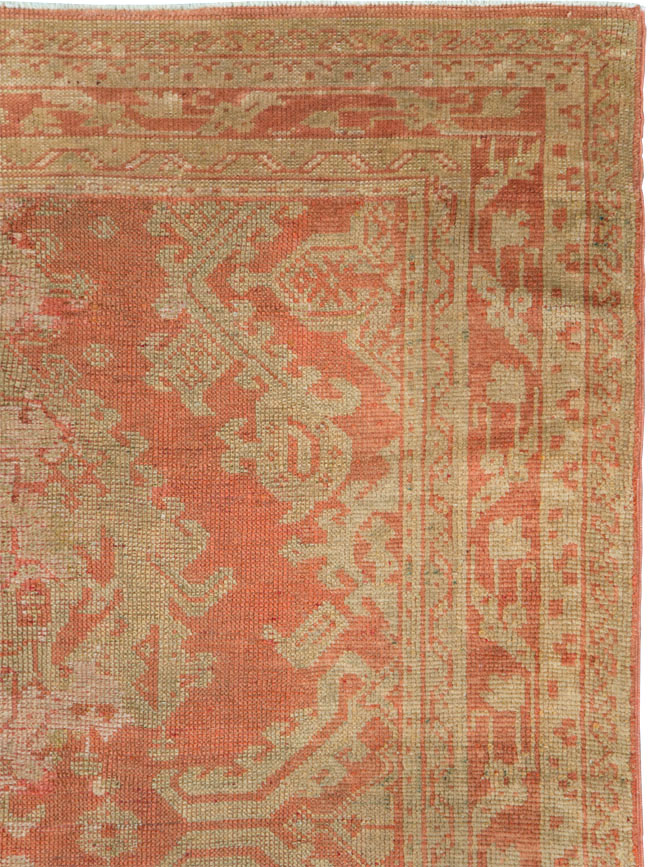 Vintage Turkish Oushak Wide Gallery Runner, No.10531 - Staging