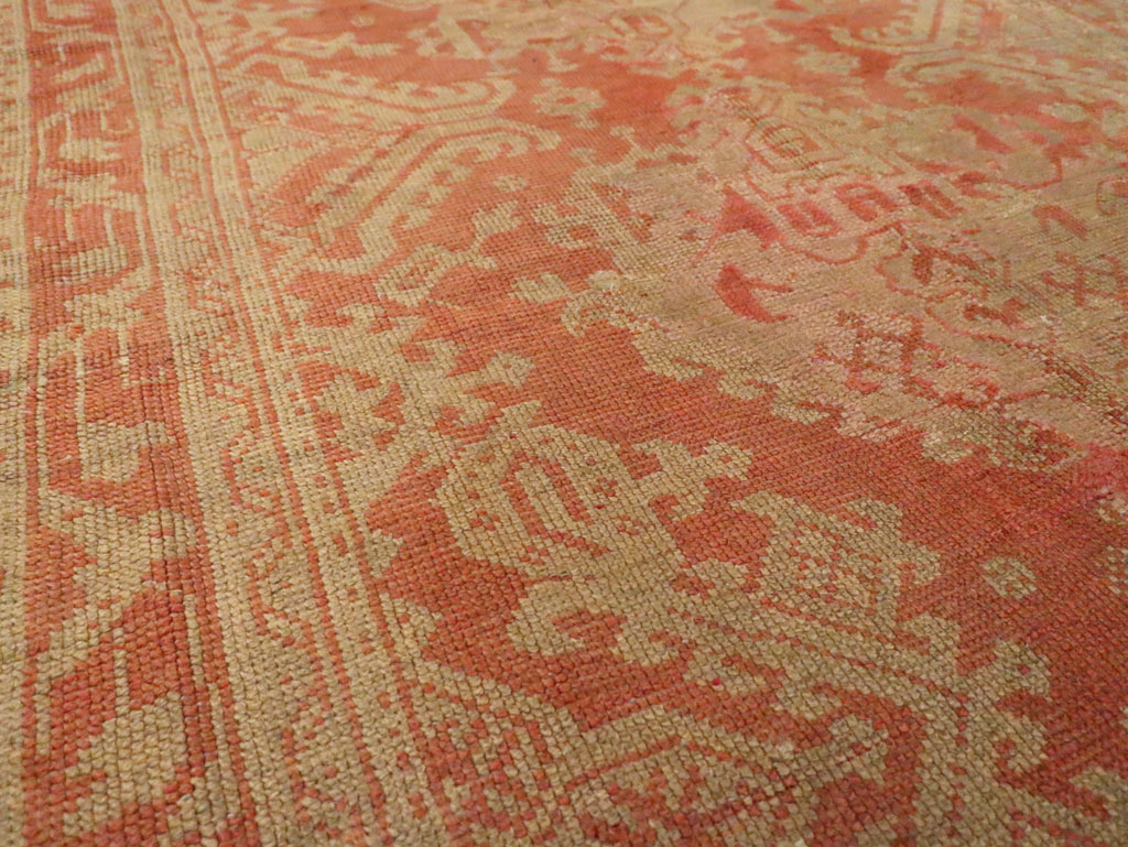 Vintage Turkish Oushak Wide Gallery Runner, No.10531 - Staging