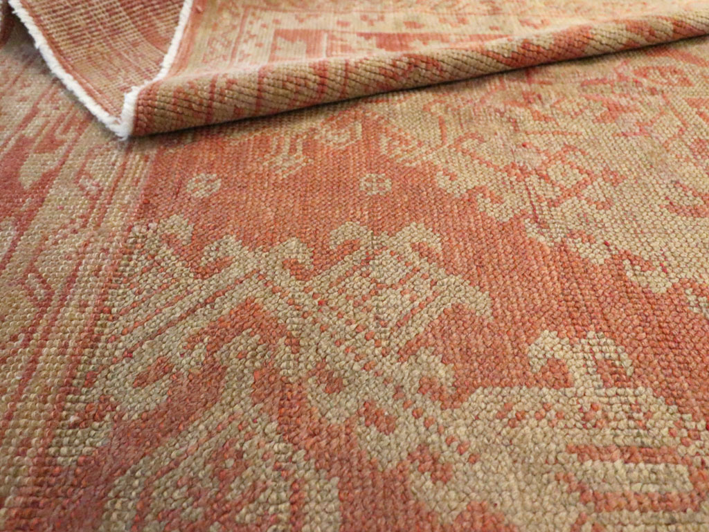 Vintage Turkish Oushak Wide Gallery Runner, No.10531 - Staging