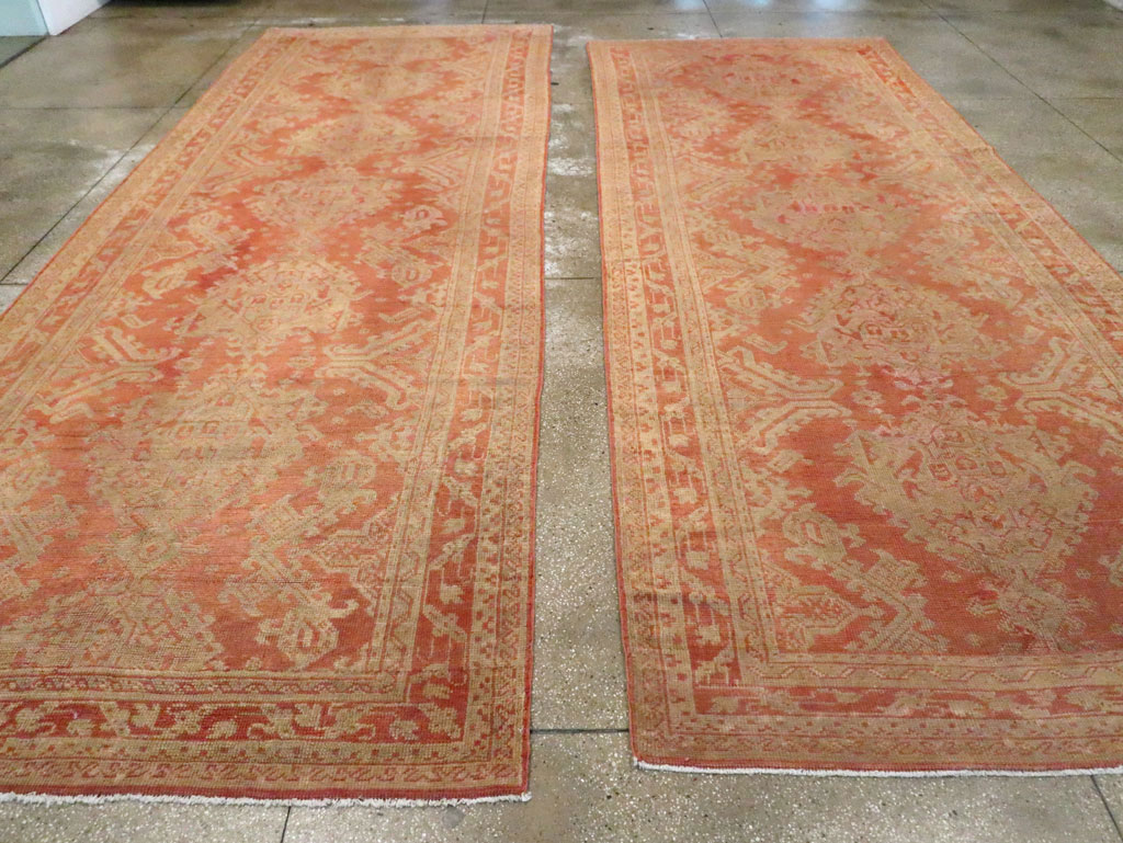 Vintage Turkish Oushak Wide Gallery Runner, No.10531 - Staging