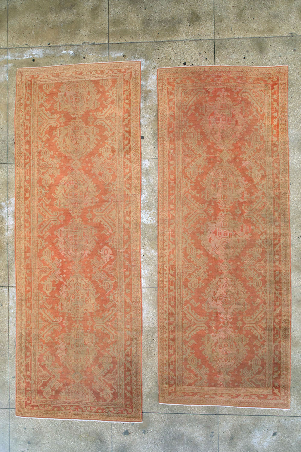Vintage Turkish Oushak Wide Gallery Runner, No.10531 - Staging