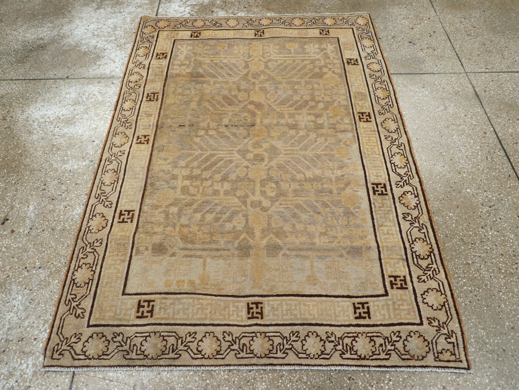 Antique East Turkestan Khotan Rug, No.10586 - Staging