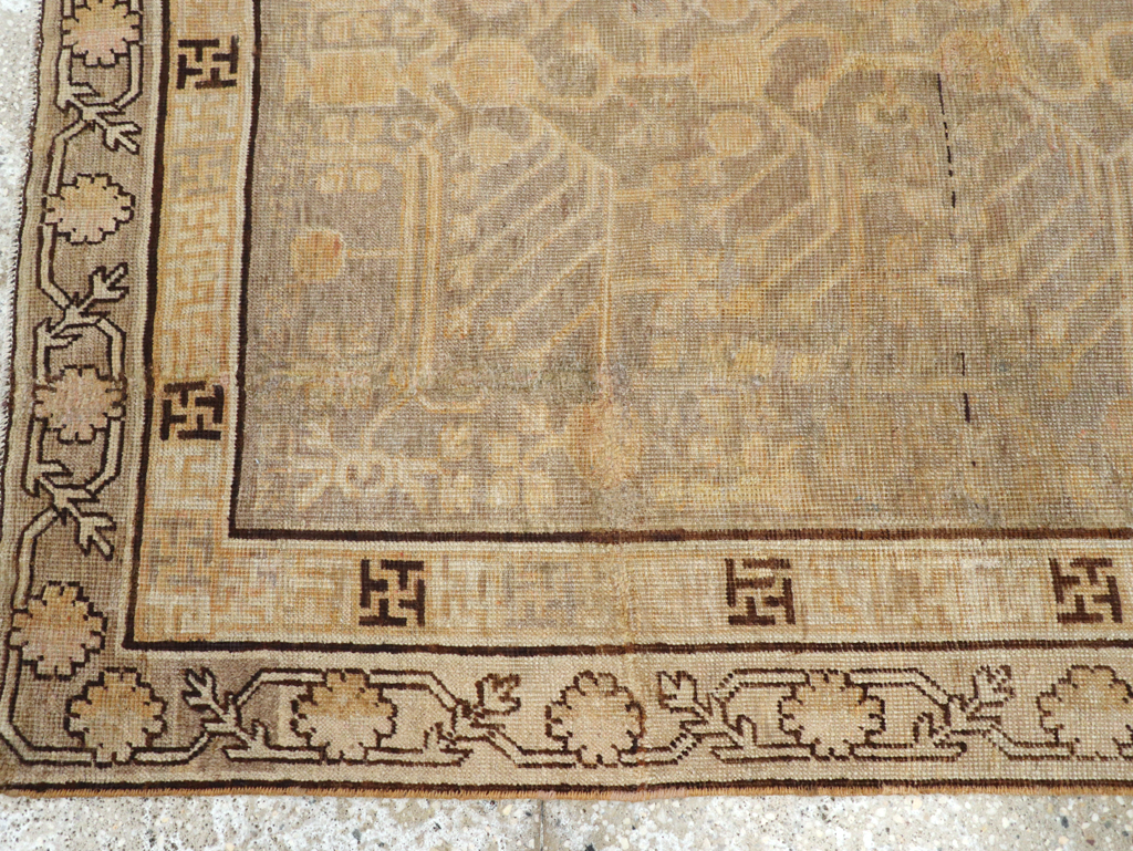 Antique East Turkestan Khotan Rug, No.10586 - Staging