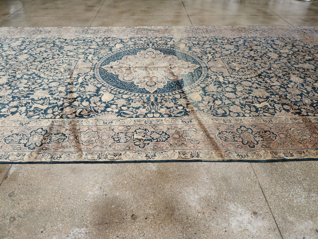 Antique Indian Kashan Carpet, No.10600 - Staging