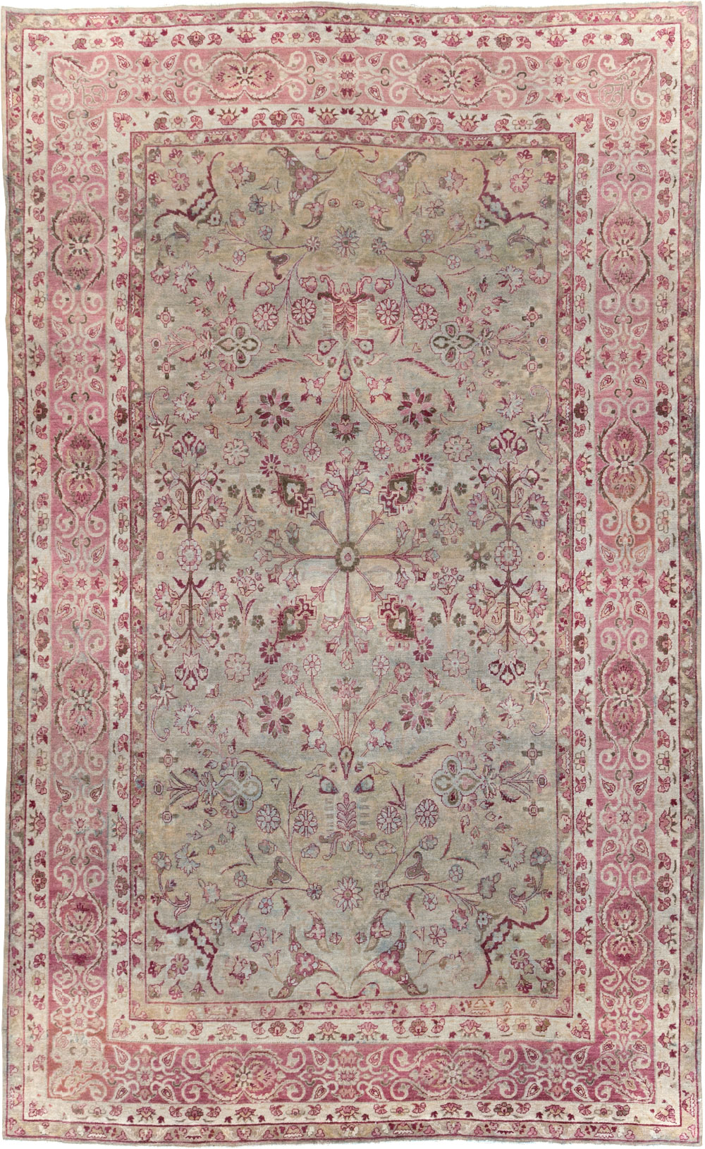 Antique Persian Lavar Kerman Carpet, No.10636 - Staging