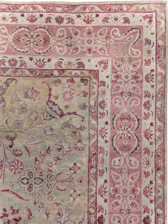 Antique Persian Lavar Kerman Carpet, No.10636 - Staging