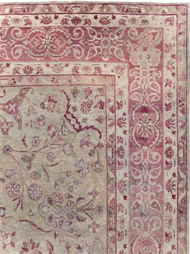 Antique Persian Lavar Kerman Carpet, No.10636 - Staging