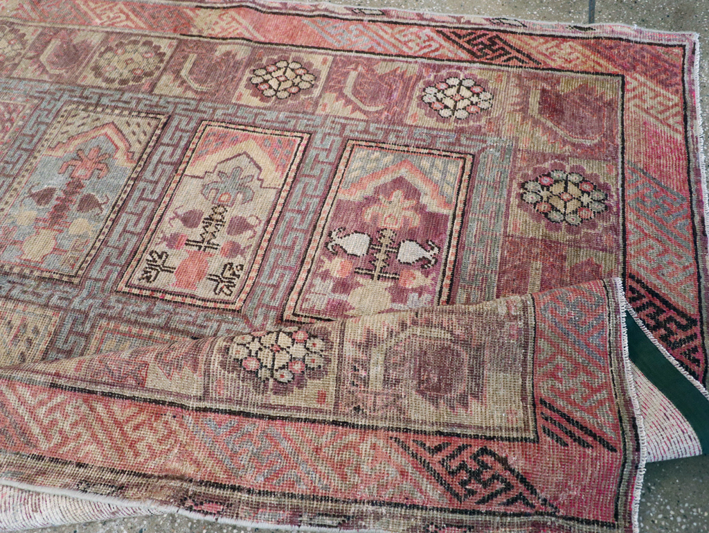 Antique East Turkestan Khotan Gallery Carpet, No.10772 - Staging