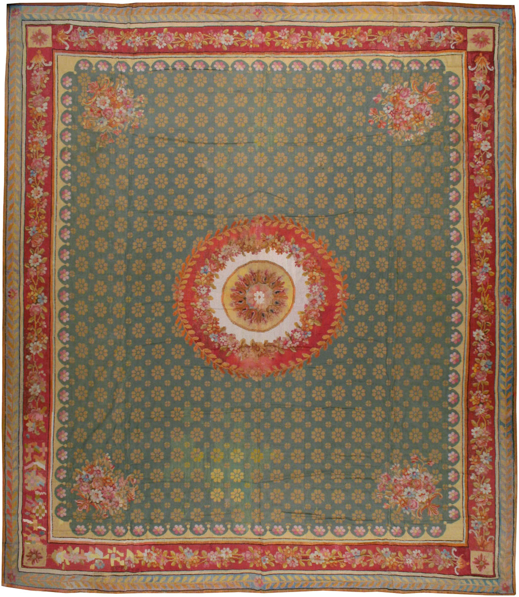 Antique English Needlepoint Carpet, No.10787 - Staging