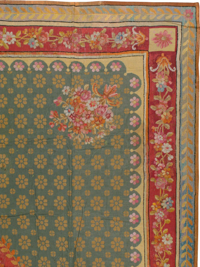 Antique English Needlepoint Carpet, No.10787 - Staging