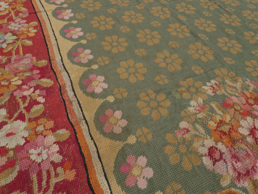 Antique English Needlepoint Carpet, No.10787 - Staging